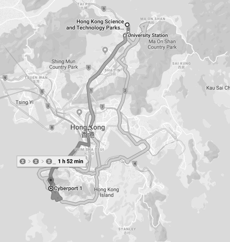 HKSTP to Cyberport Map